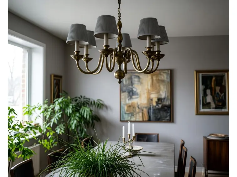 Lampadario in ceramica dipinta a mano