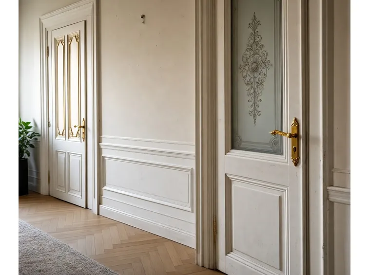 Porta con vetro sabbiato