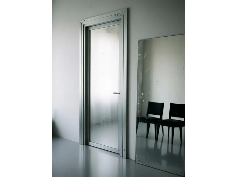 Porta in vetro satinato sabbiato