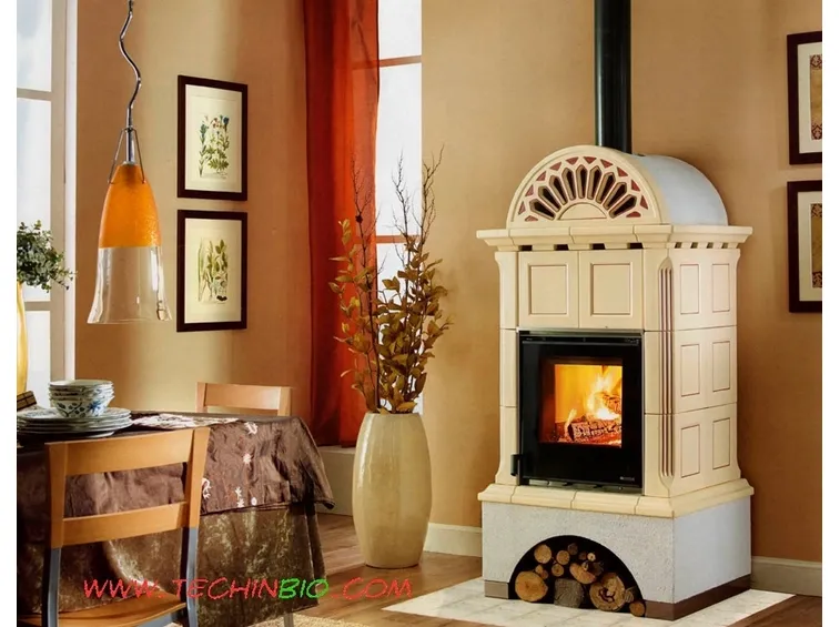 Stufa rivestita in ceramica
