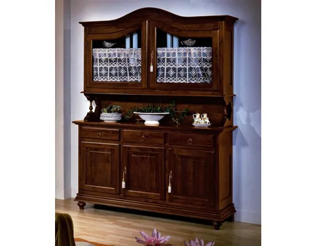 Credenza classica con vetrina superiore