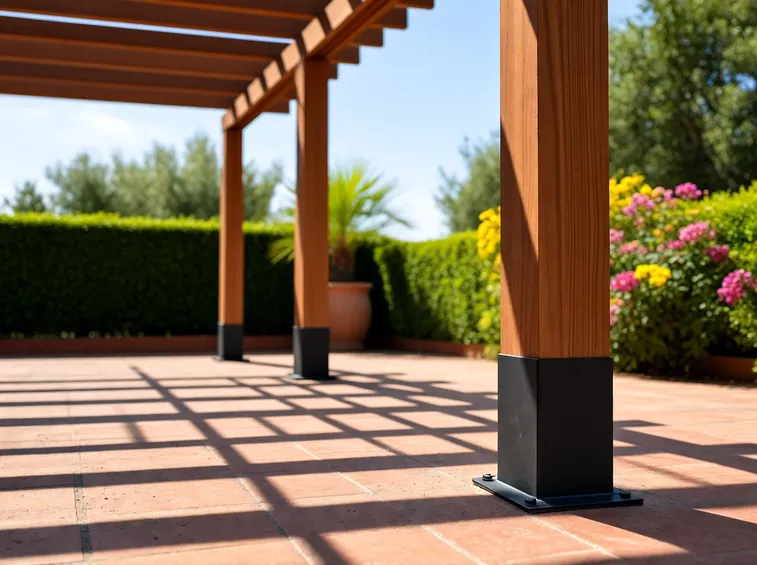 Pergolato in legno su terrazzo
