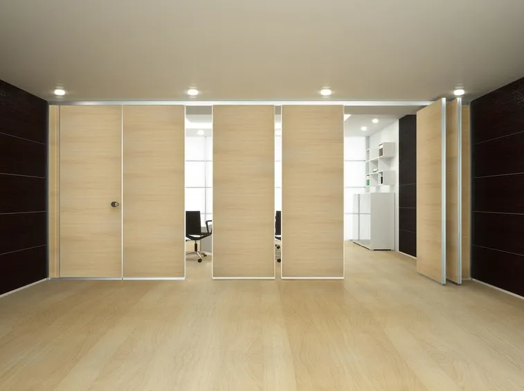 parete divisoria scorrevole in legno